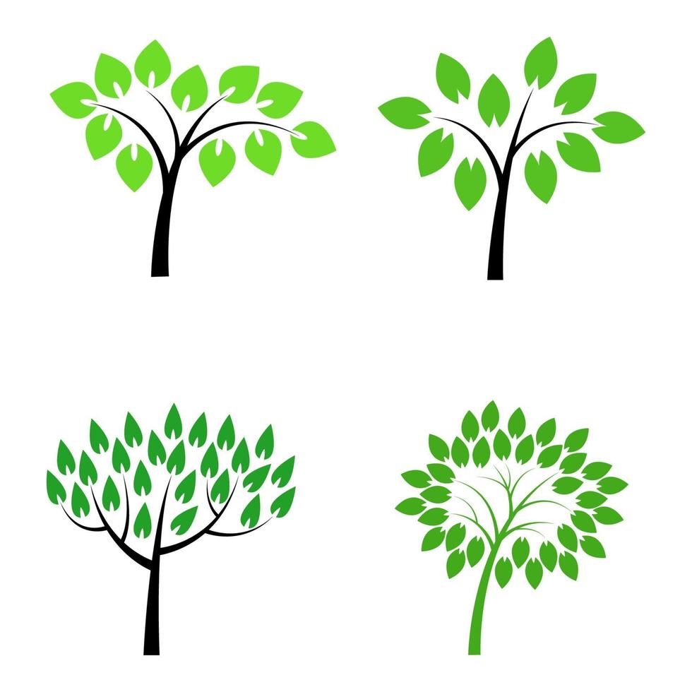 Set Of Trees On White Background vector