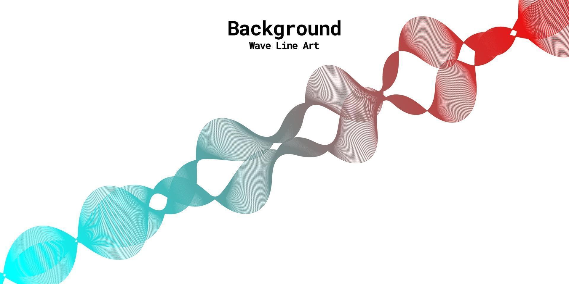 Modern abstract background with wavy lines in red and blue gradations vector