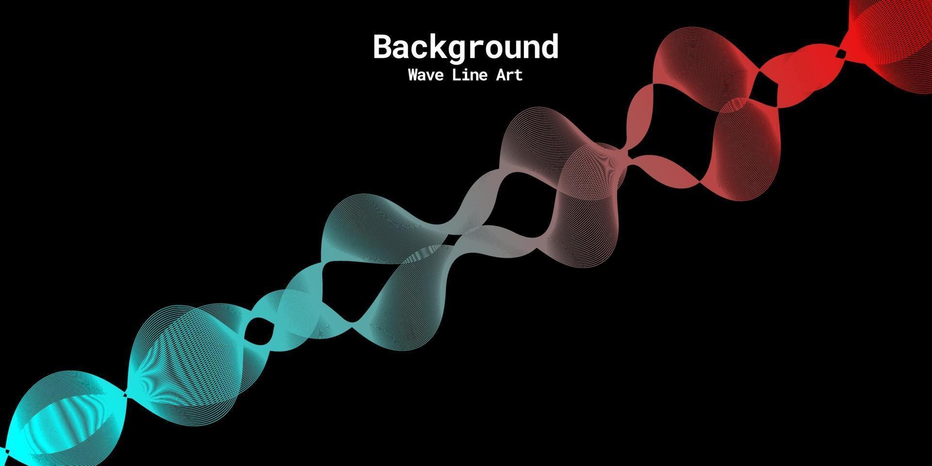 Modern abstract background with wavy lines in red and blue gradations vector