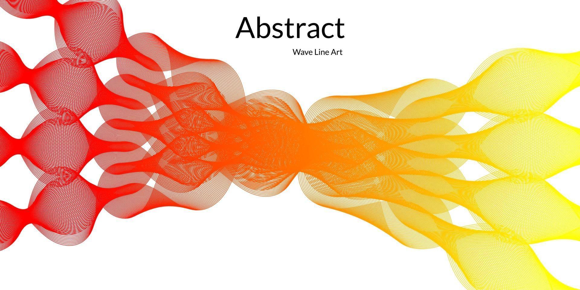 Modern abstract background with wavy lines in red and yellow gradations vector