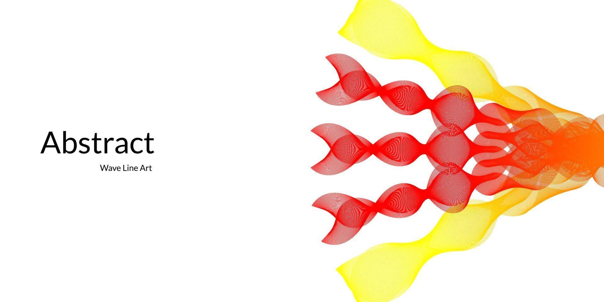 Fondo abstracto moderno con líneas onduladas en gradaciones rojas y amarillas vector