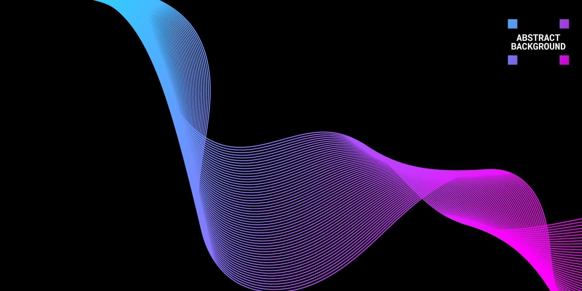 Modern abstract background with wavy lines in blue and purple gradations vector
