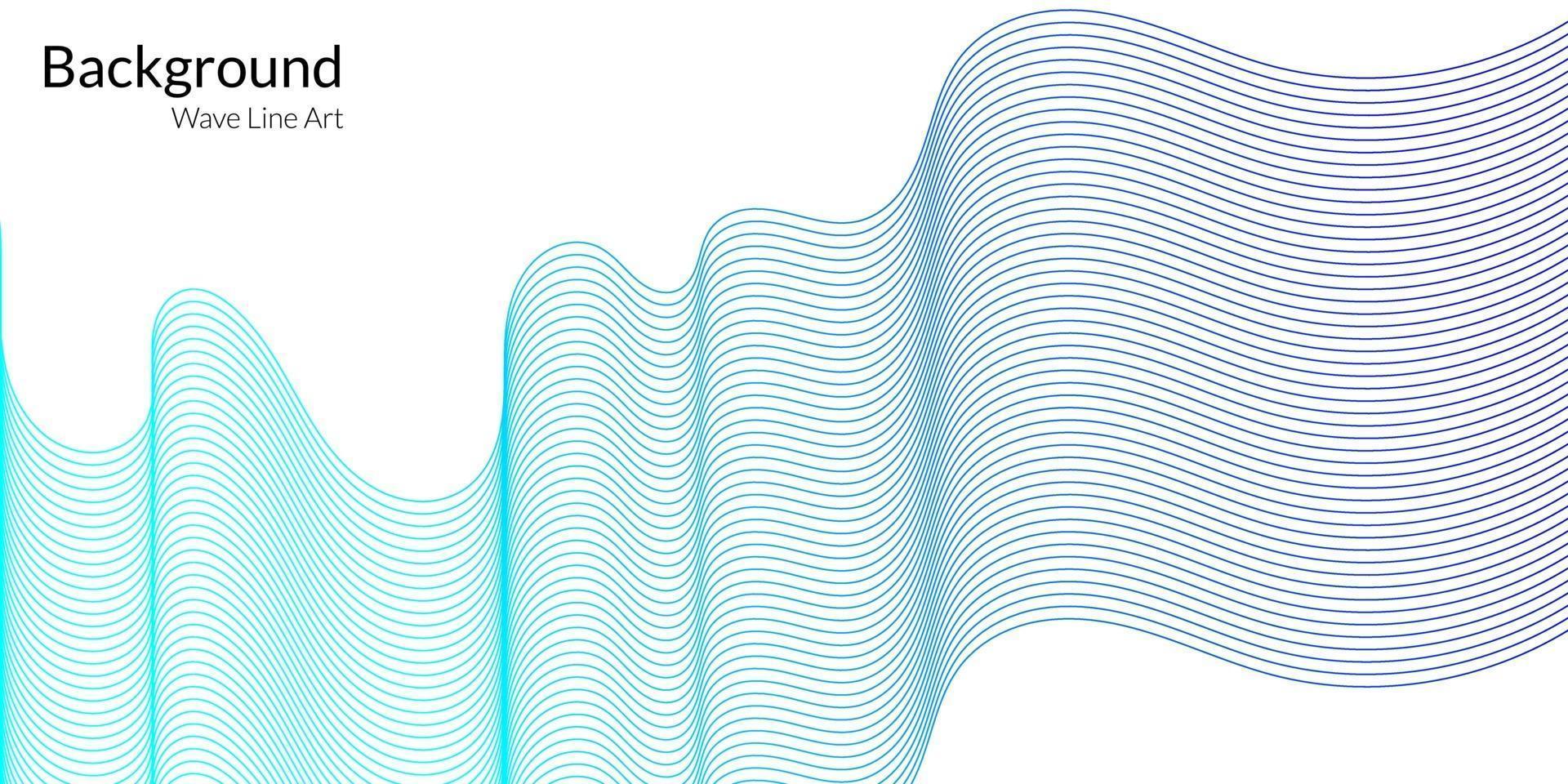 Fondo abstracto moderno con líneas onduladas en gradaciones azules vector