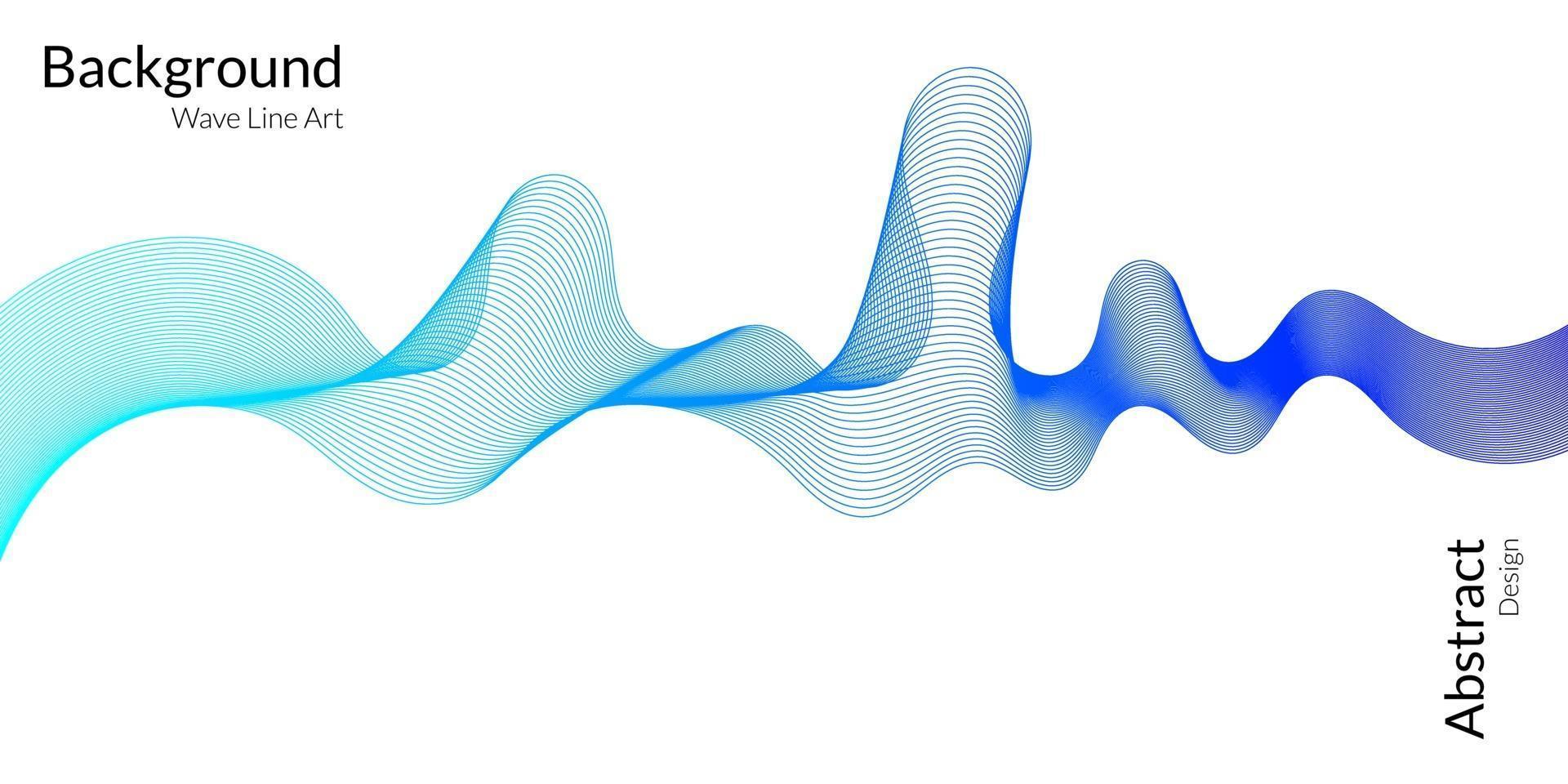 Fondo abstracto moderno con líneas onduladas en gradaciones azules vector