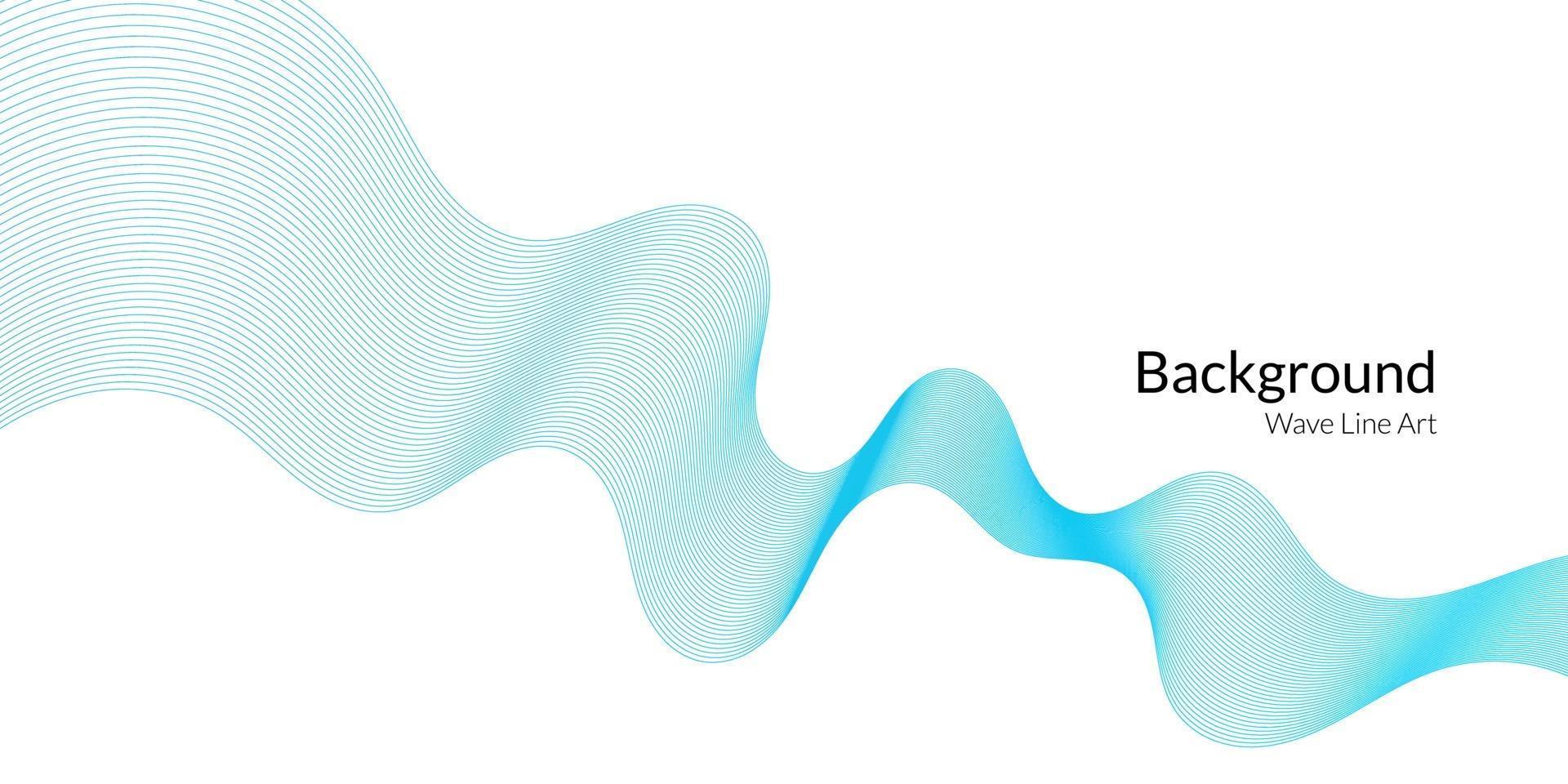 Modern abstract background with wavy lines in blue gradations vector