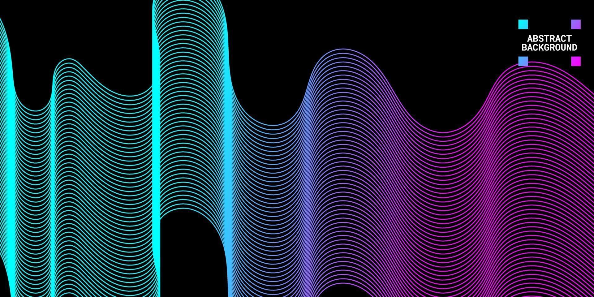 Modern abstract background with wavy lines in blue and purple gradations vector