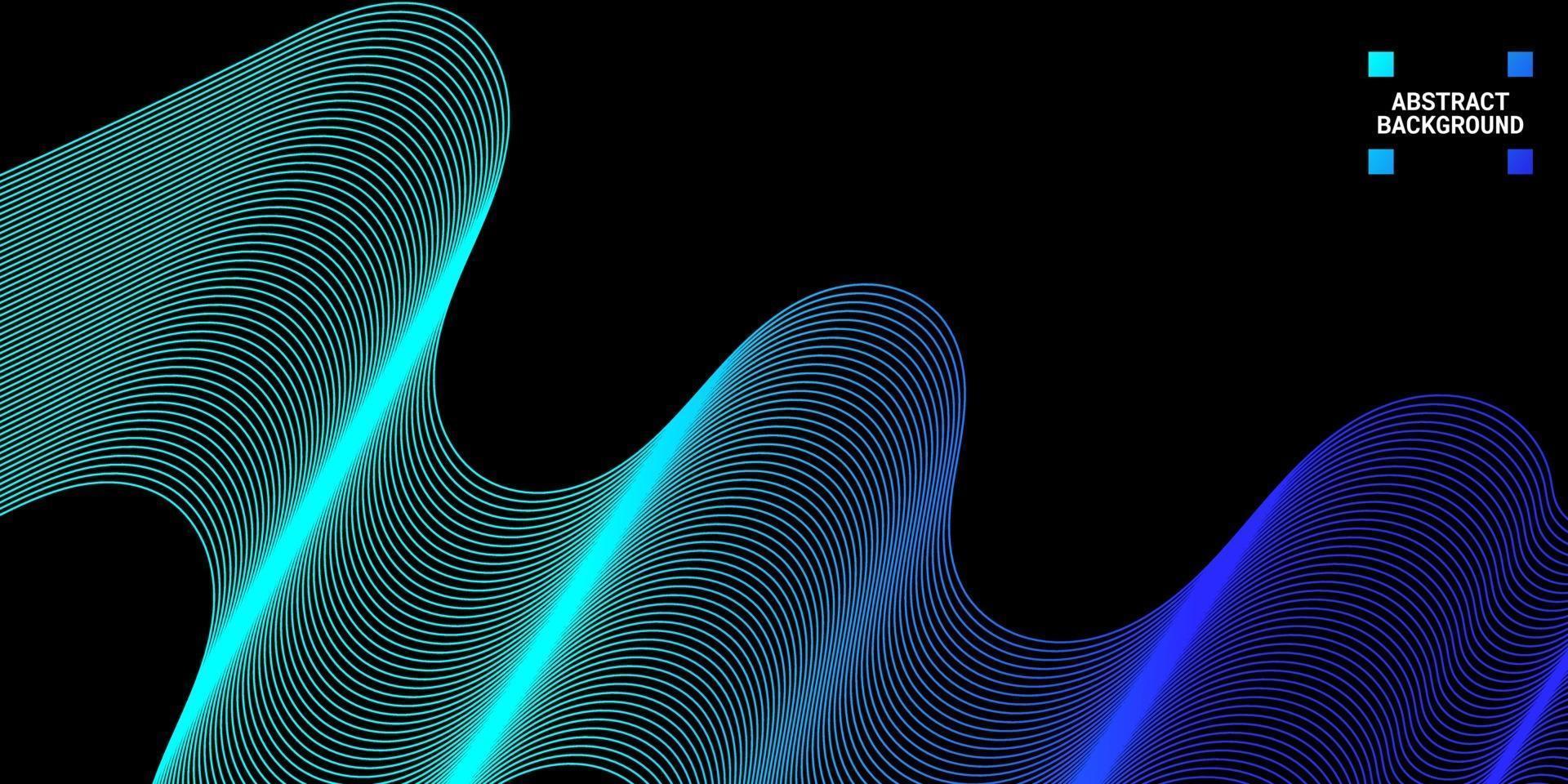 Fondo abstracto moderno con líneas onduladas en gradaciones azules vector