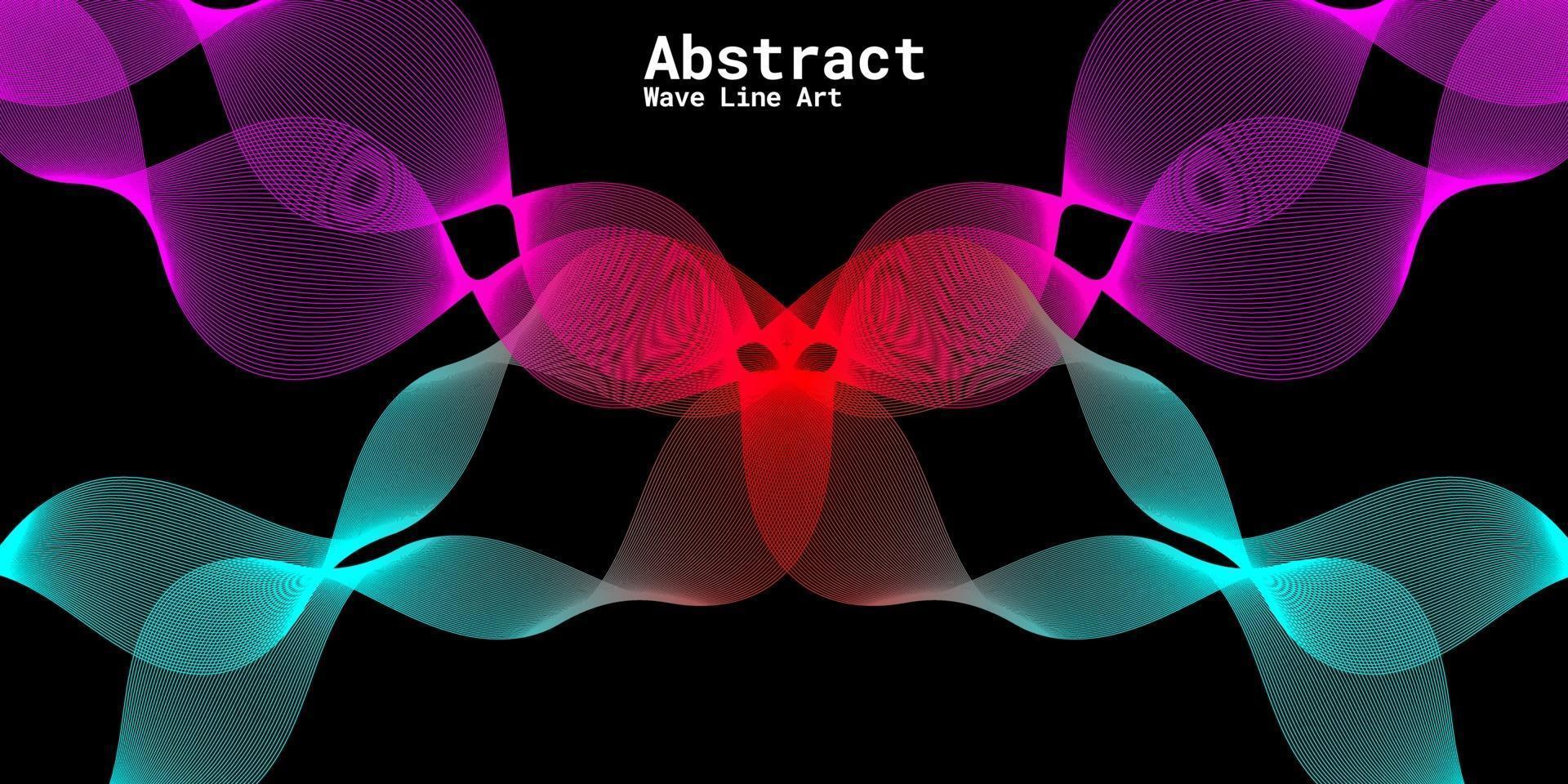 Modern abstract background with wavy lines in purple, red and blue gradations vector