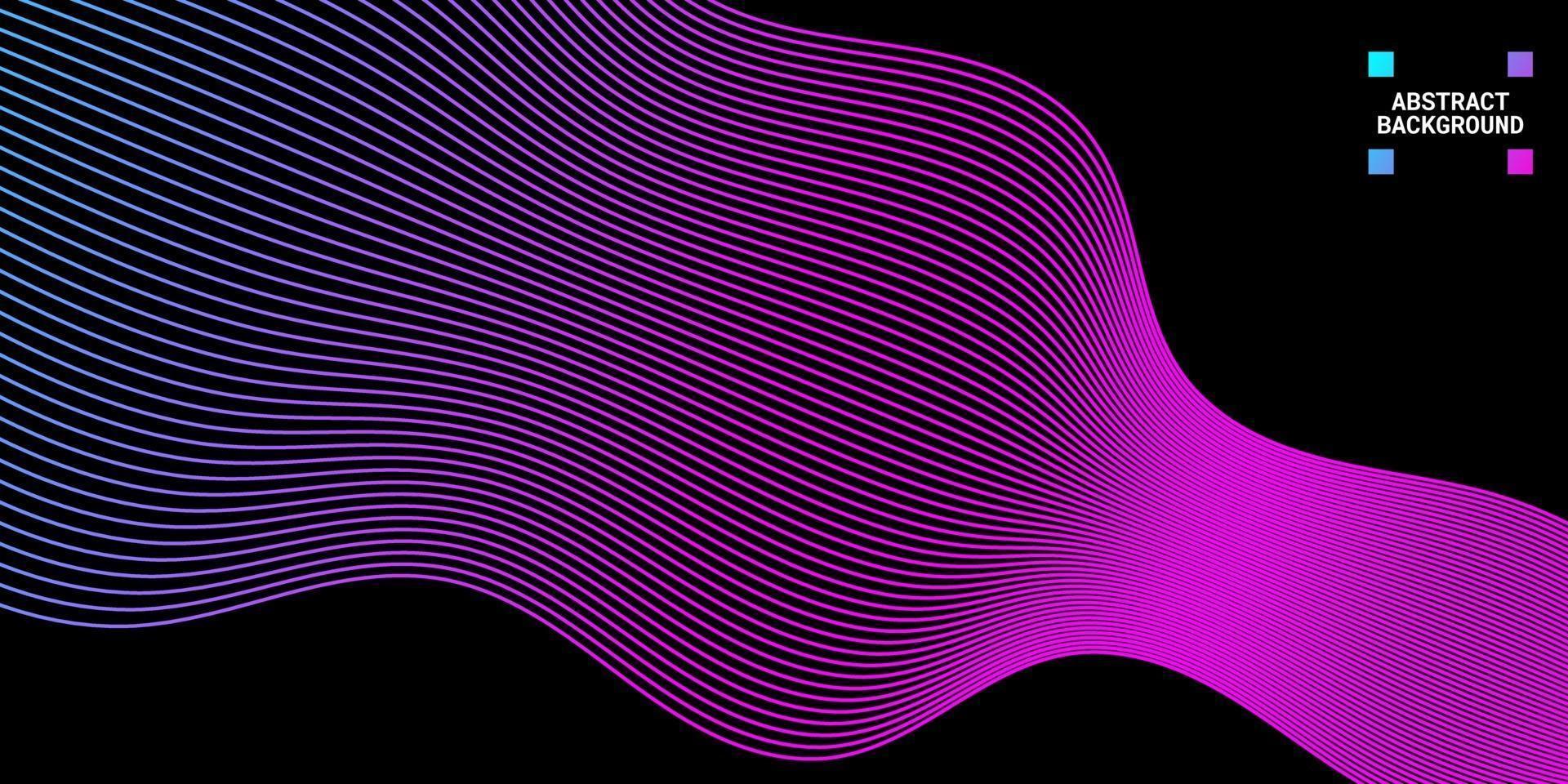 Modern abstract background with wavy lines in blue and purple gradations vector