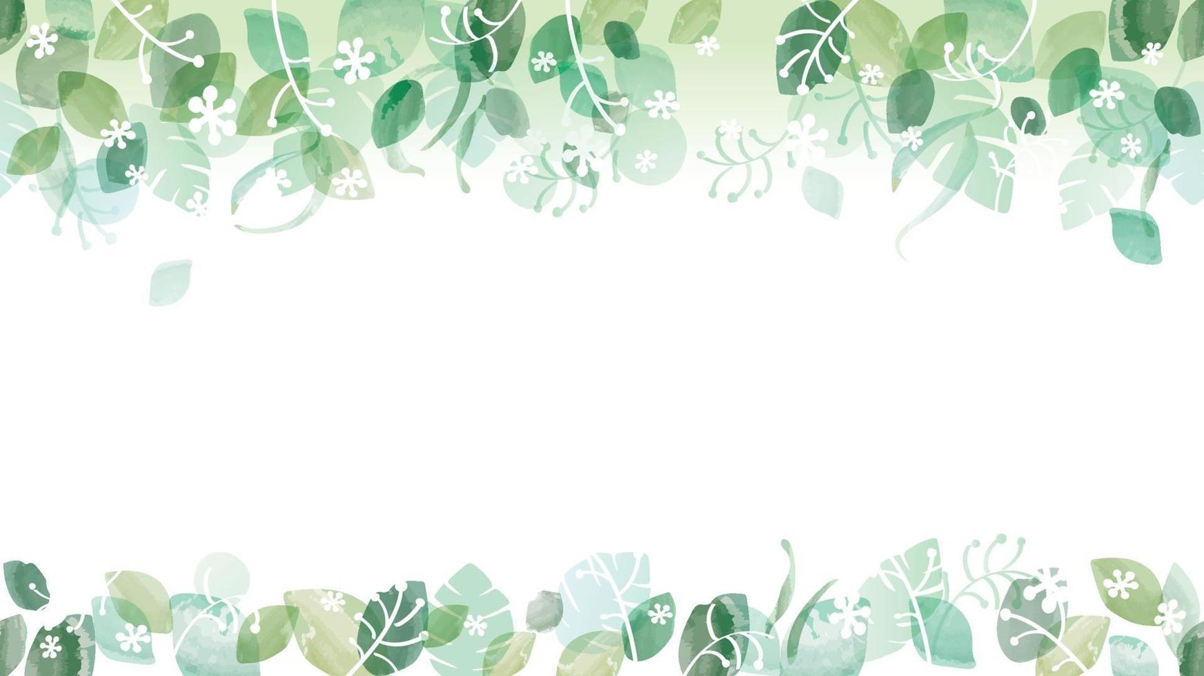 Seamless Watercolor Fresh Green Background With Text Space, Vector Illustration.