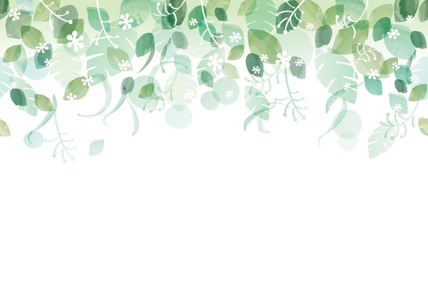 Seamless Watercolor Fresh Green Background With Text Space, Vector Illustration.