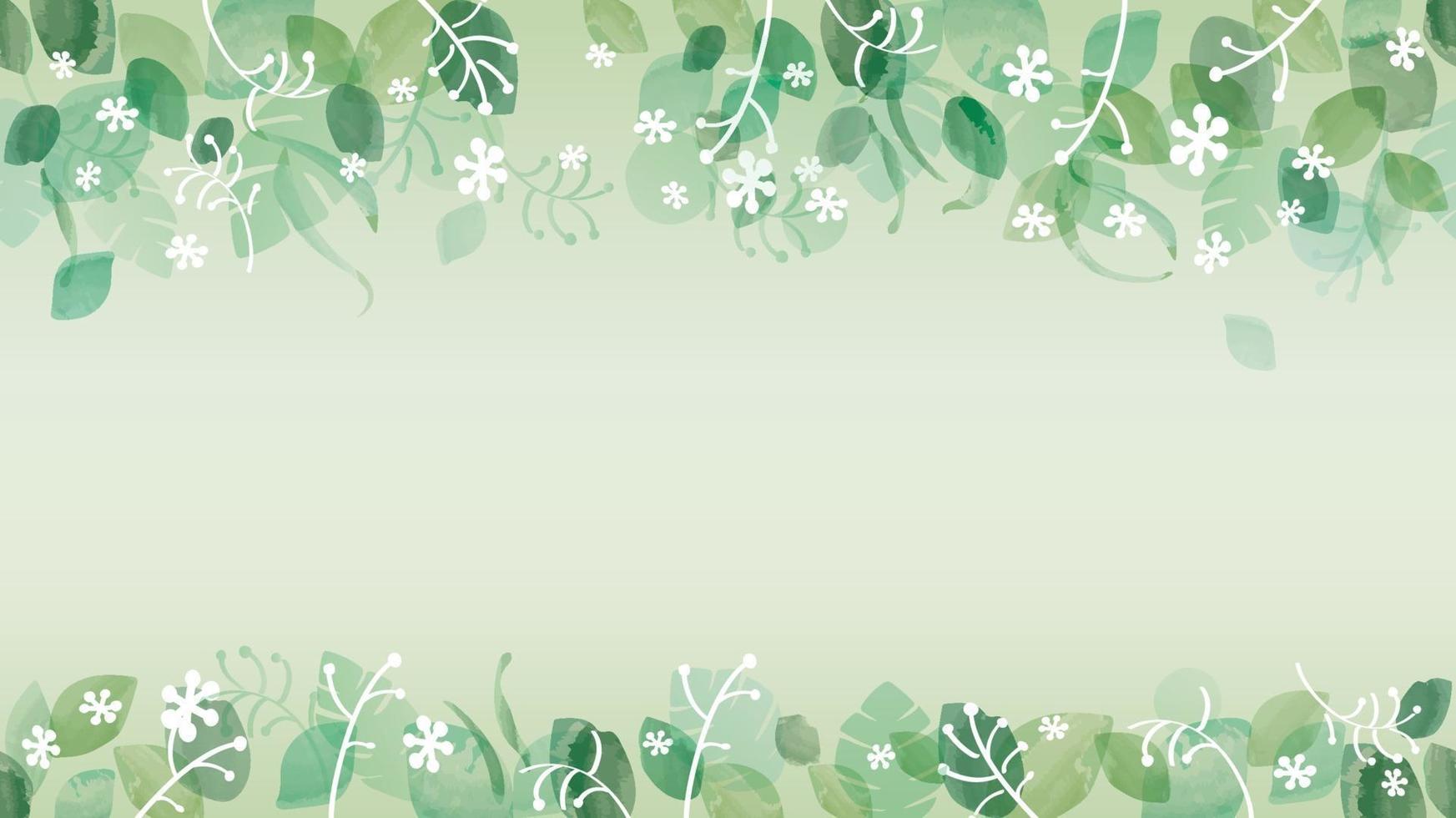 Seamless Watercolor Fresh Green Background With Text Space, Vector Illustration.