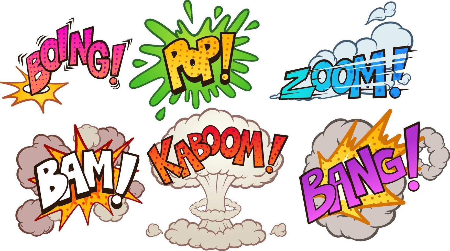 Comic book sound effects vector