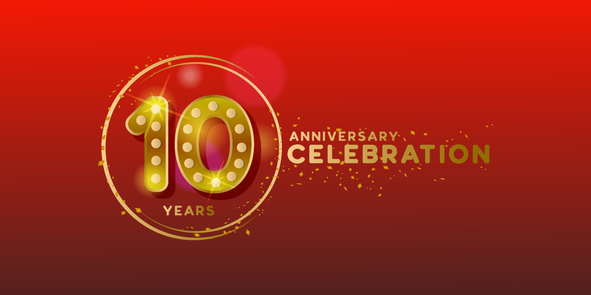 10th anniversary with gold number and glitter design background 1984336