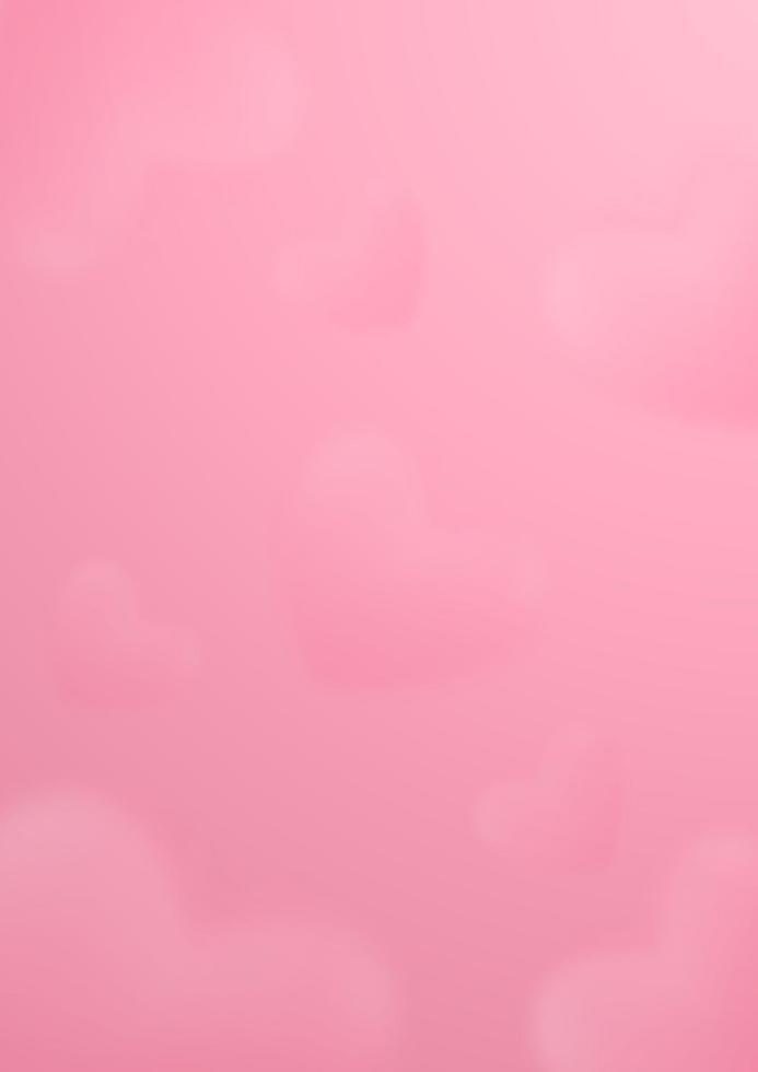 Abstract modern art background with heart clouds on pink. vector