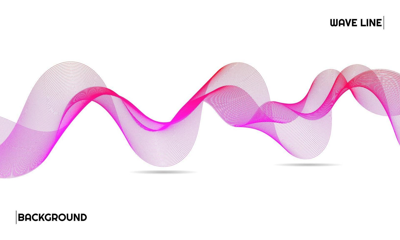 Abstract wave element for design, in pink and purple gradient color vector
