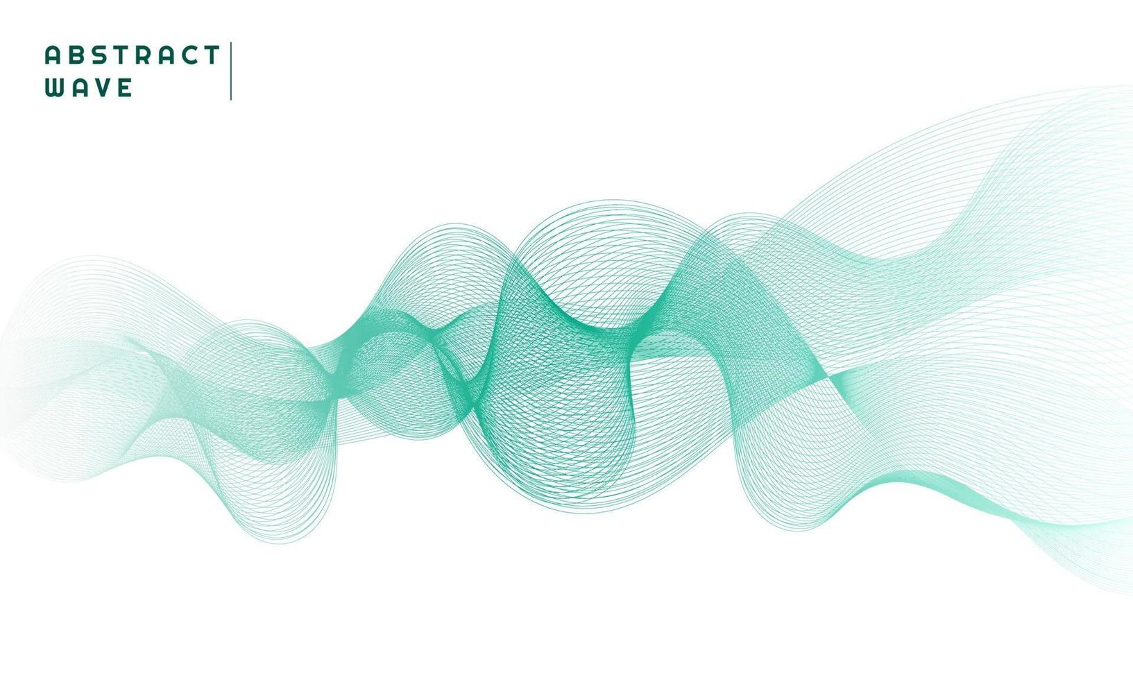 Modern abstract background with curved lines colored in green gradations vector