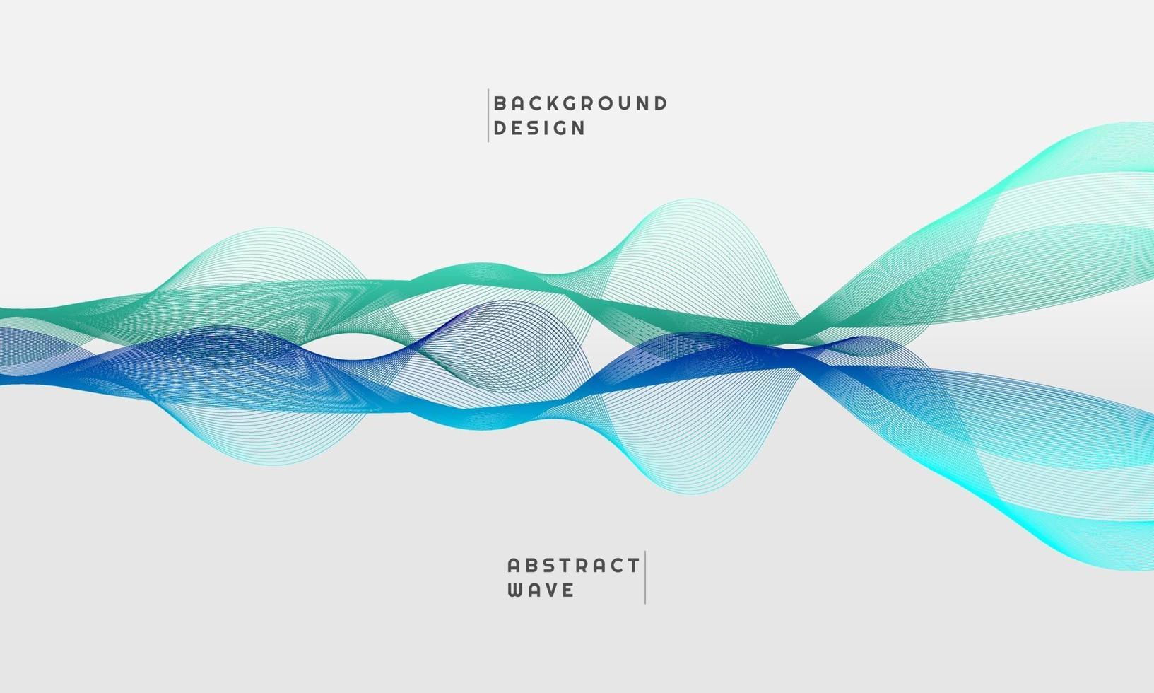 Abstract wave element for design, in green and blue gradient color vector