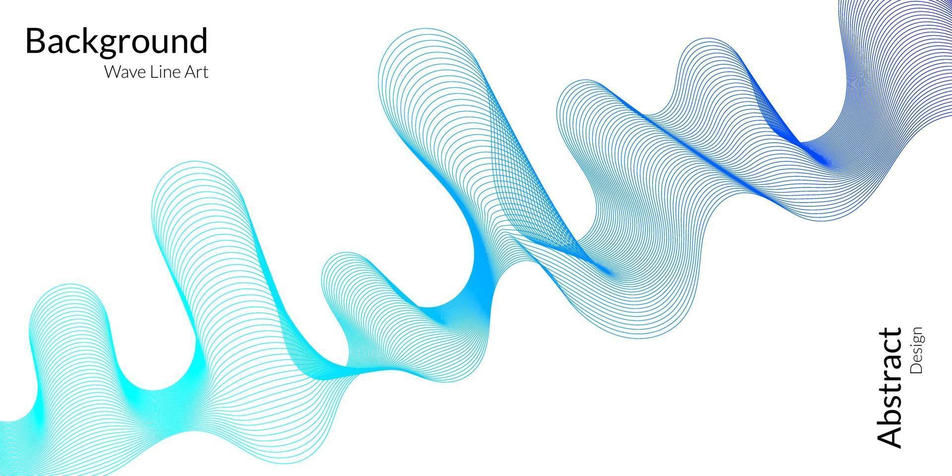 Modern abstract background with wavy lines in blue gradations vector
