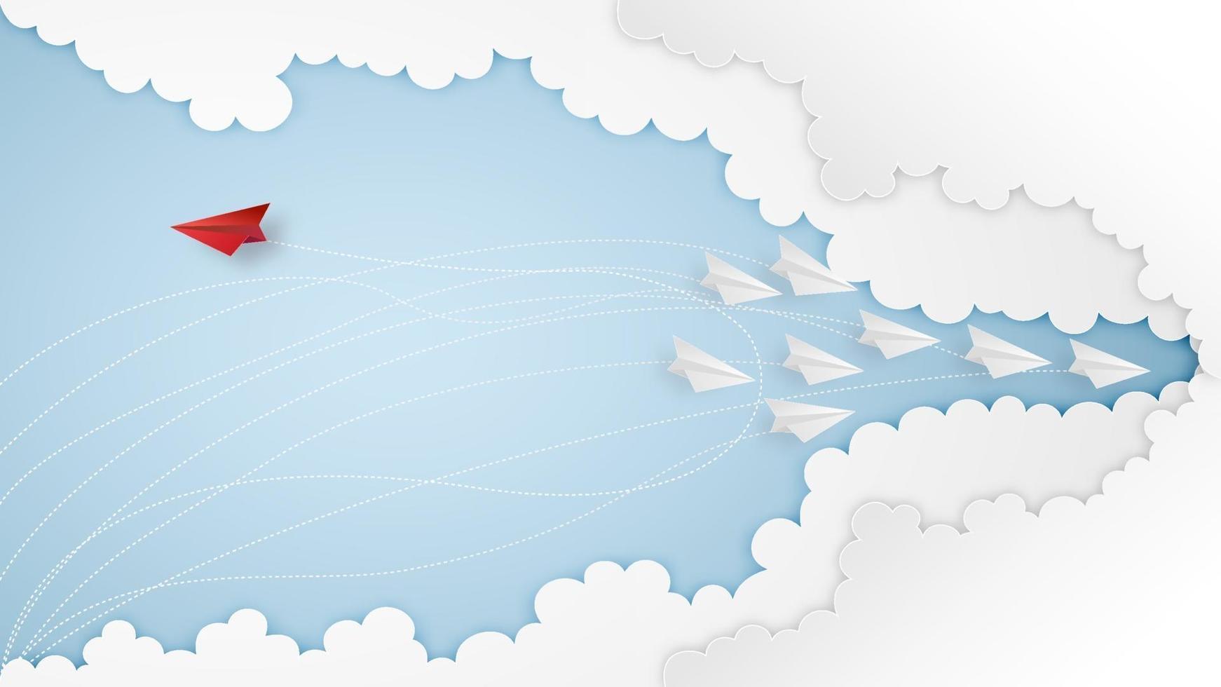 Business success design with paper airplanes vector