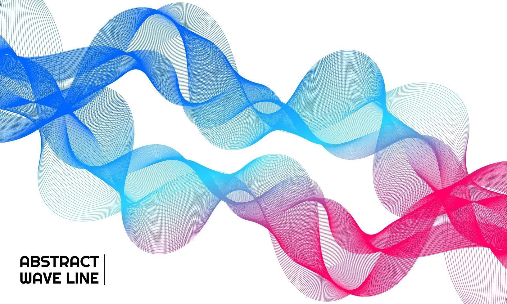 Abstract background with blue and red gradient color wave line vector