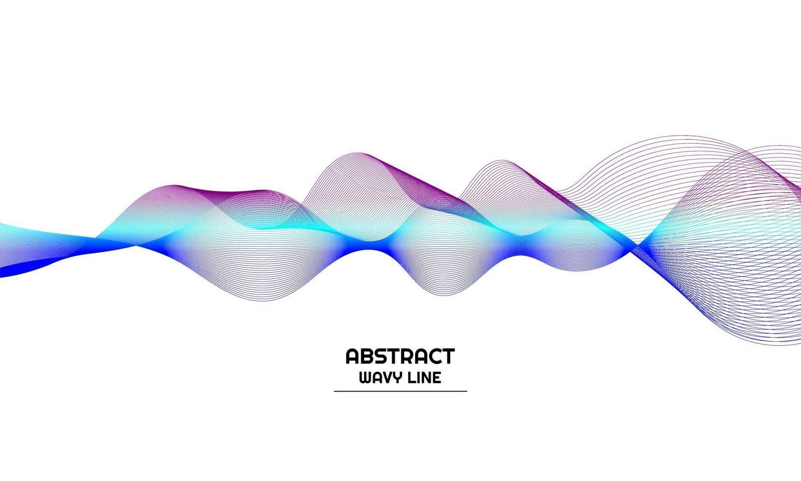 Abstract background with purple and blue gradient color wave line elements vector