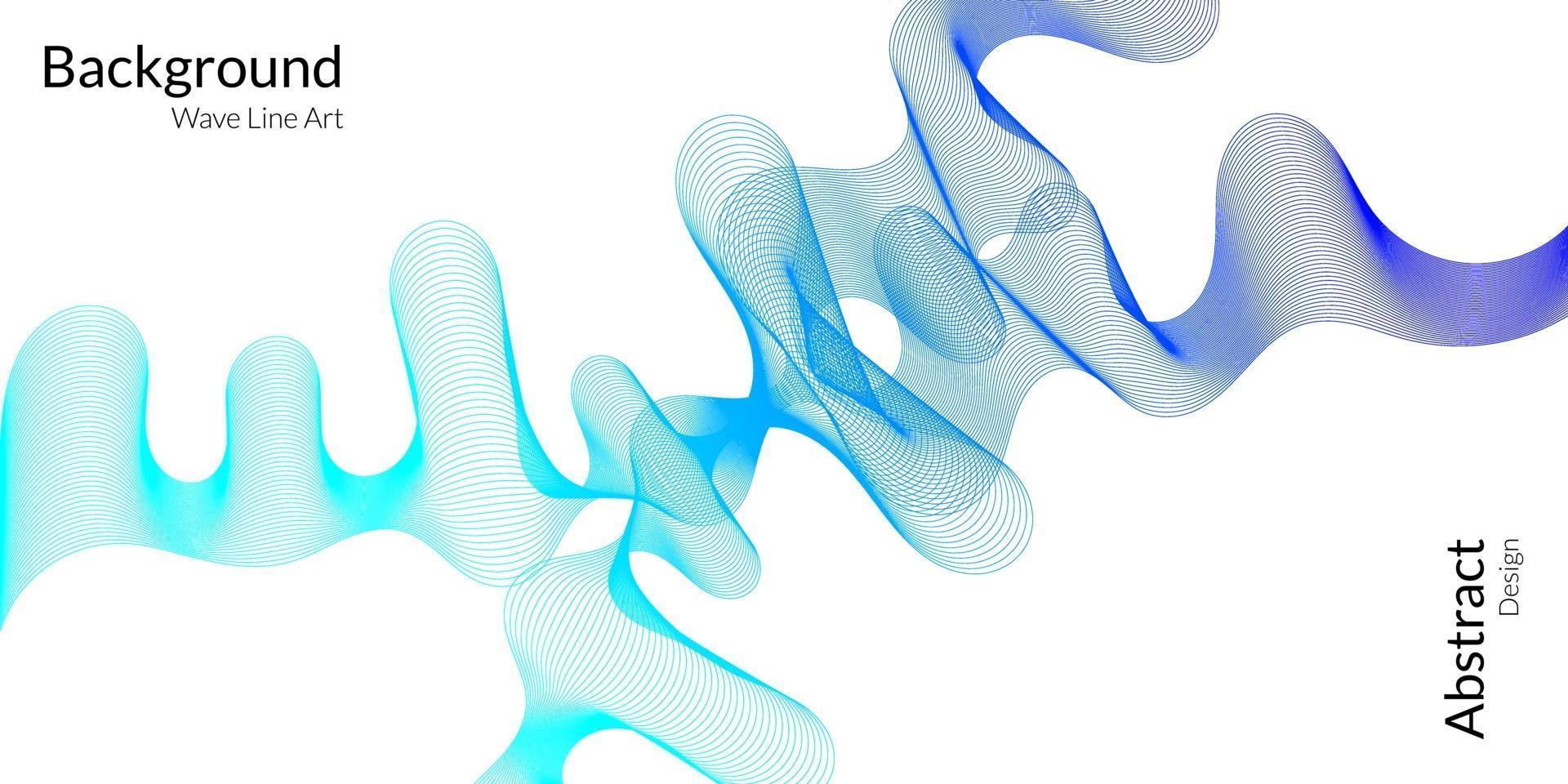 Fondo abstracto moderno con líneas onduladas en gradaciones azules vector