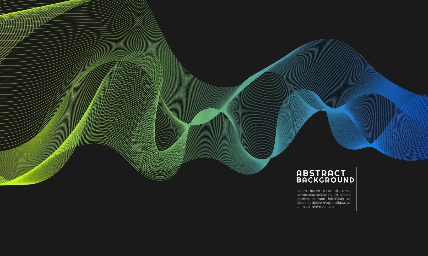 Modern abstract background with curved lines colored in yellow and blue gradations vector