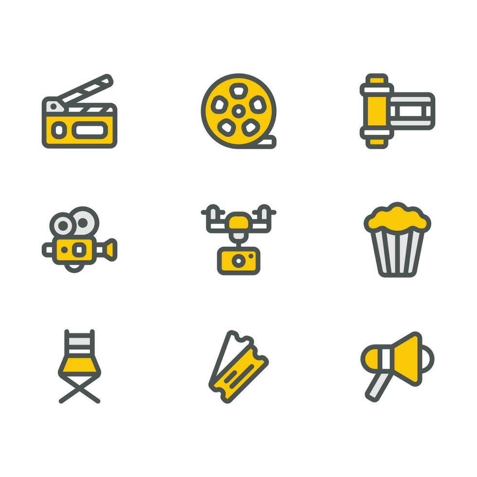 Cinema and Filming Icons vector