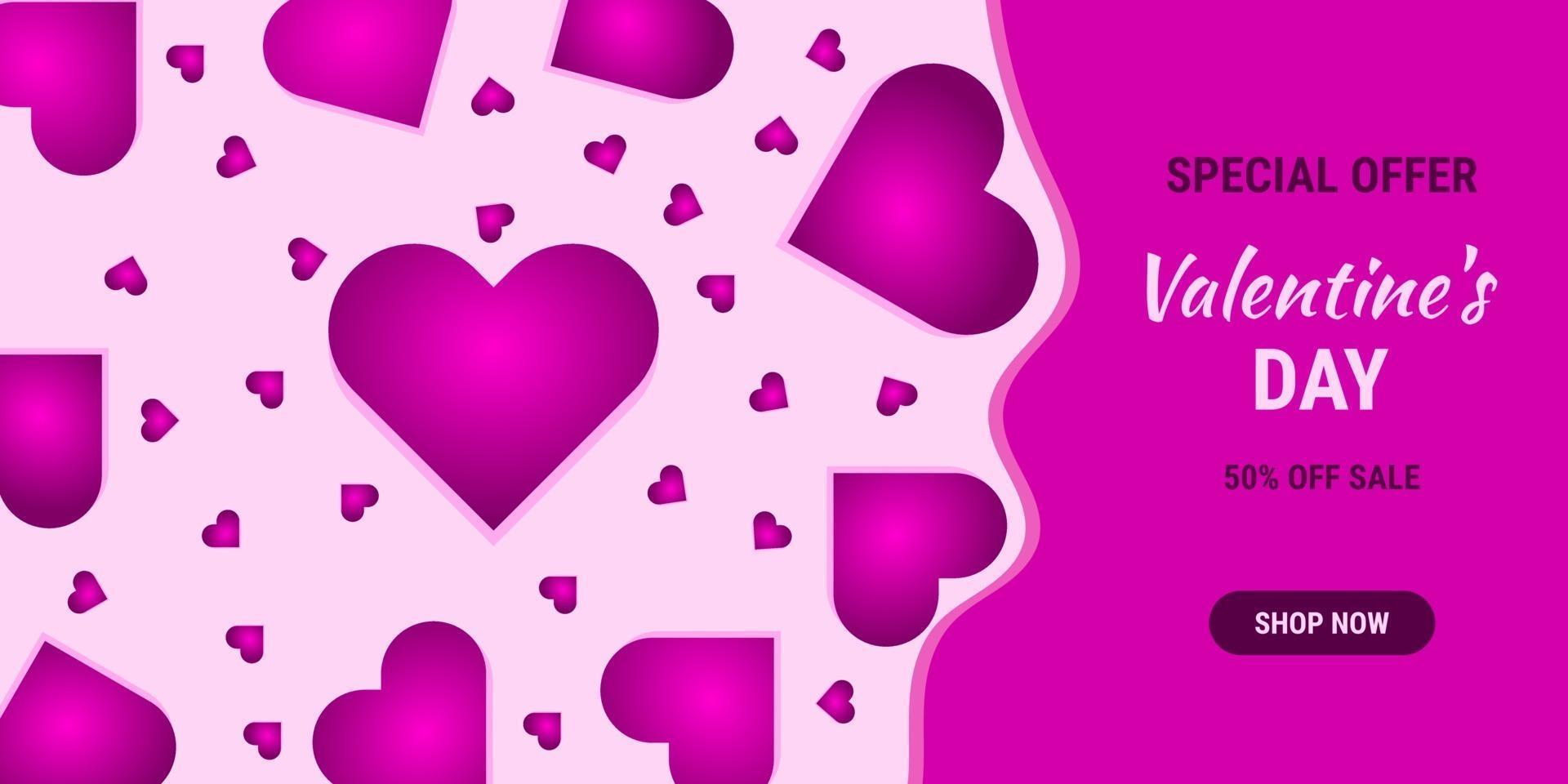 valentine's day background with pink heart shape vector