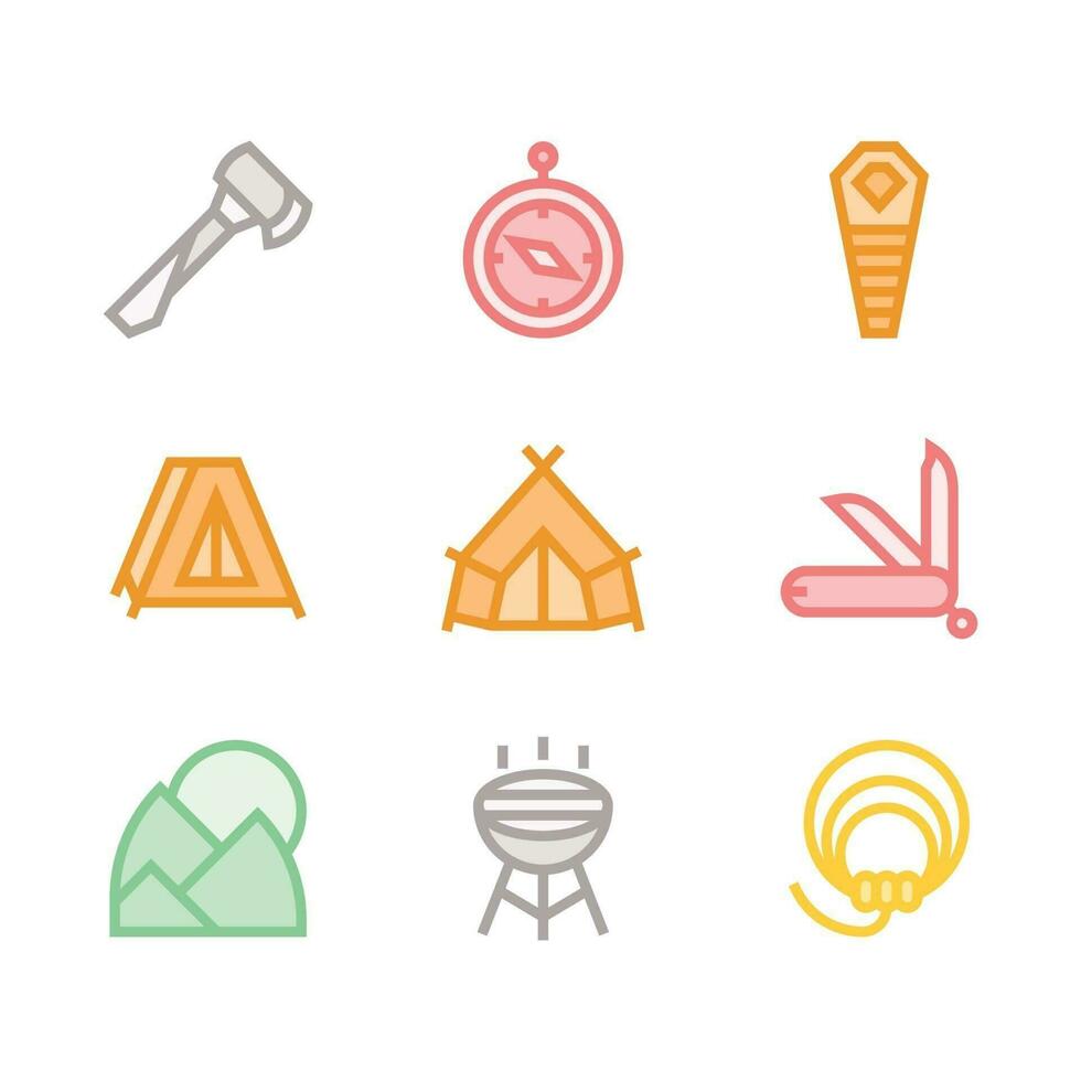Camping and Adventure Icons vector