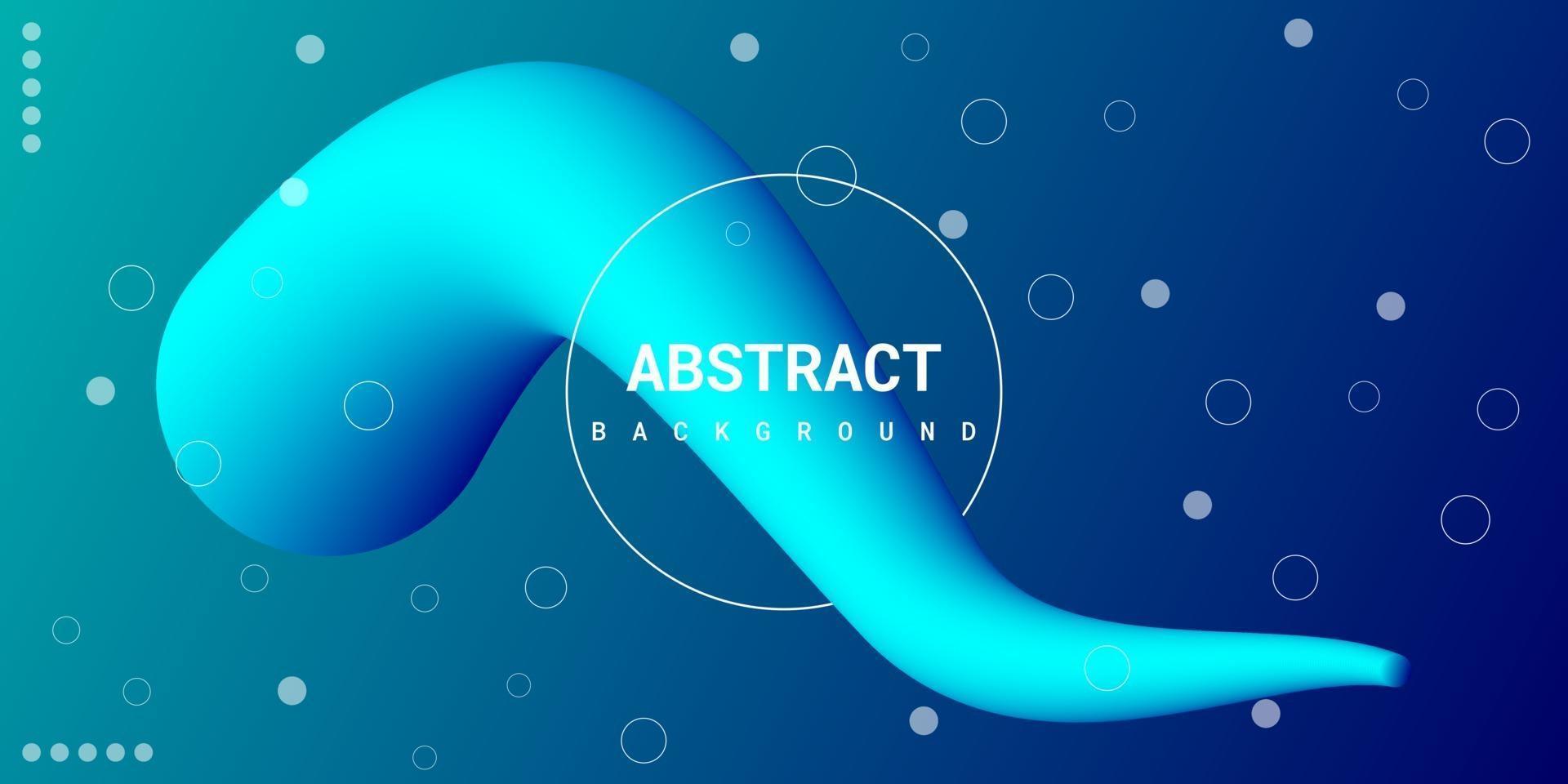 Modern abstract liquid 3d background with blue gradient vector