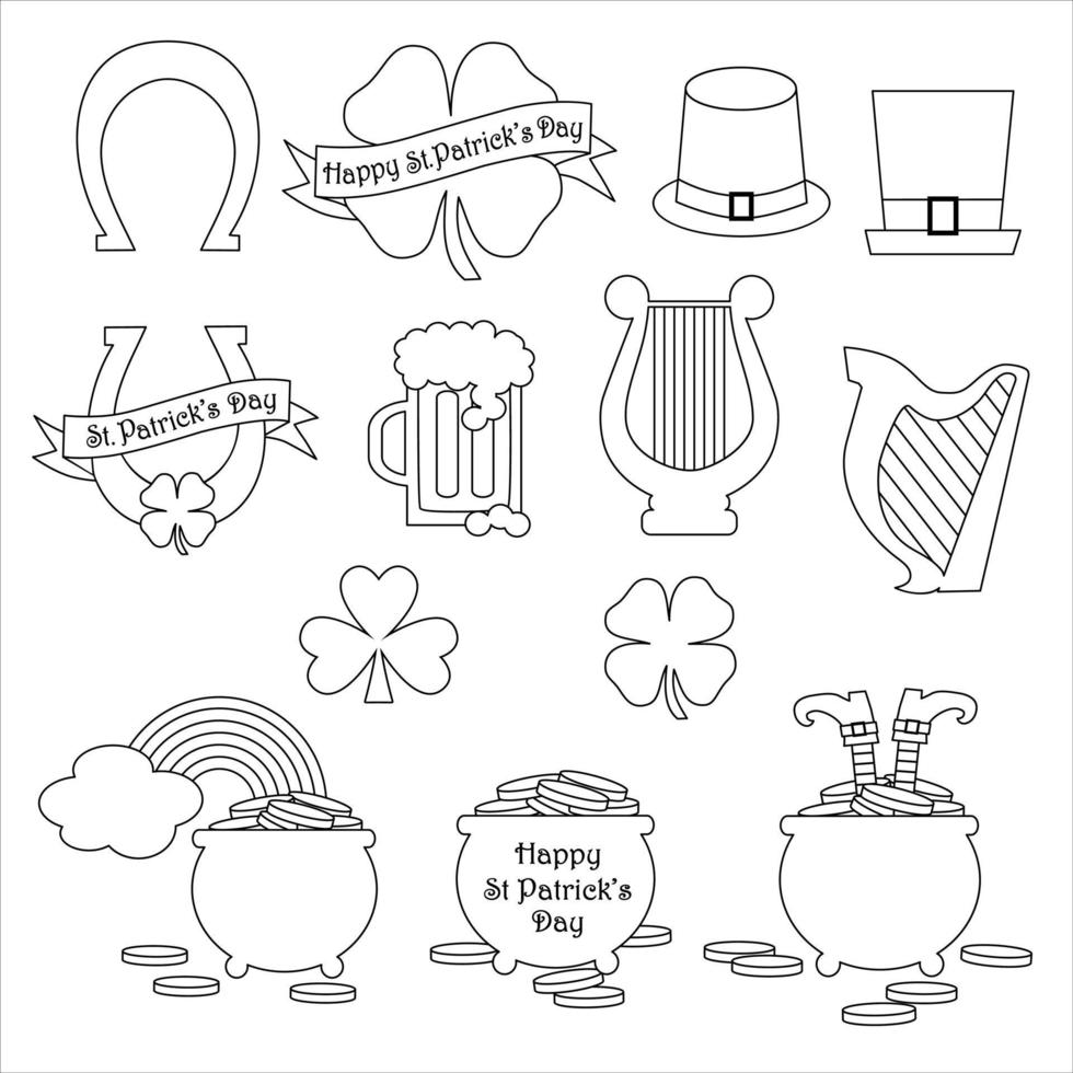 Saint Patricks Day digital stamps vector