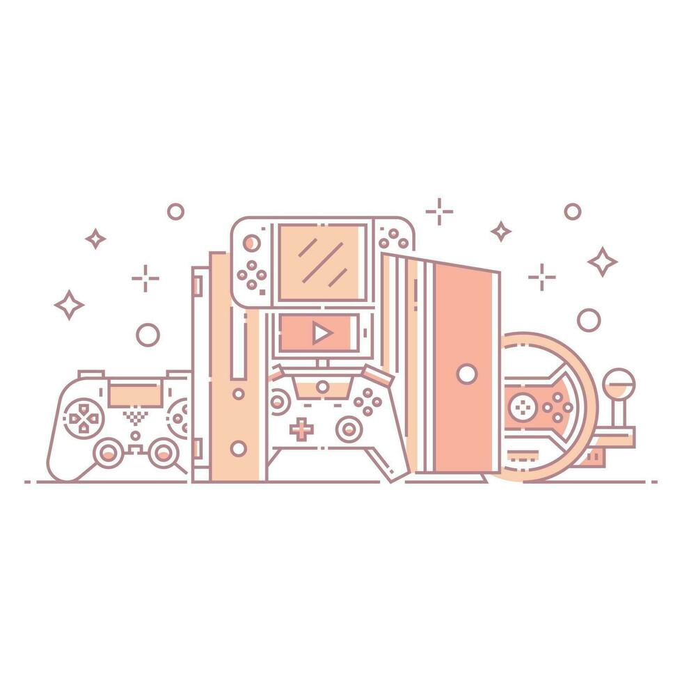 Video Games Illustration concept vector