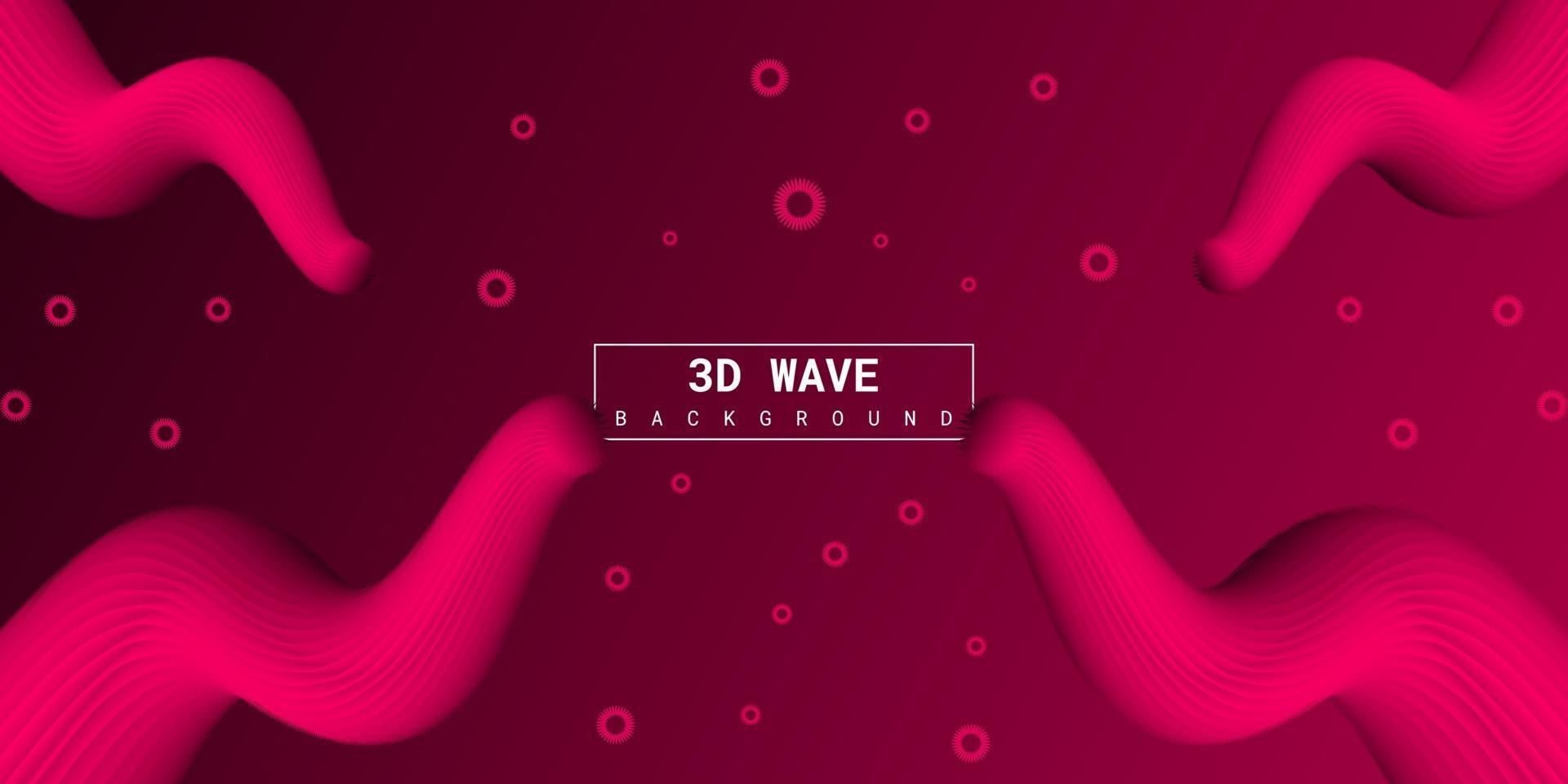 Modern abstract liquid 3d background with pink gradient vector