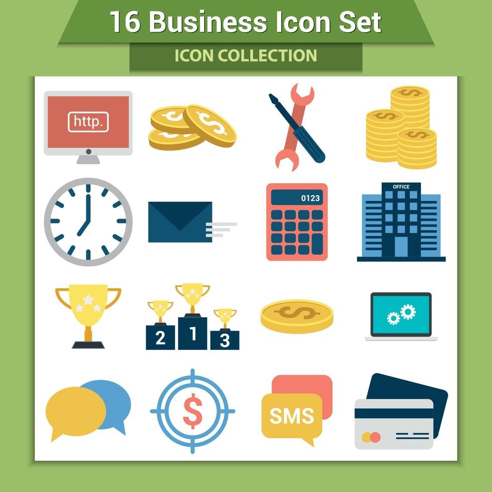 Business icon set vector