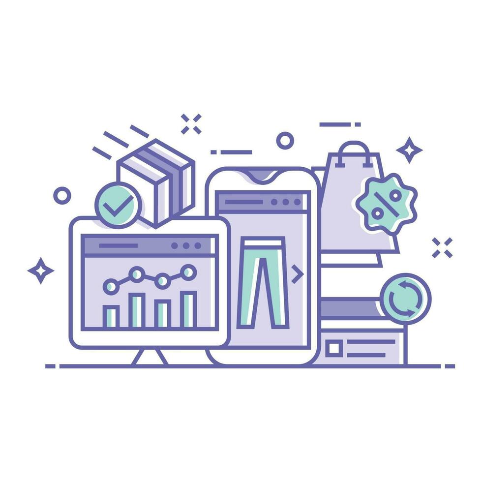 E-Commerce and Shopping Illustration vector