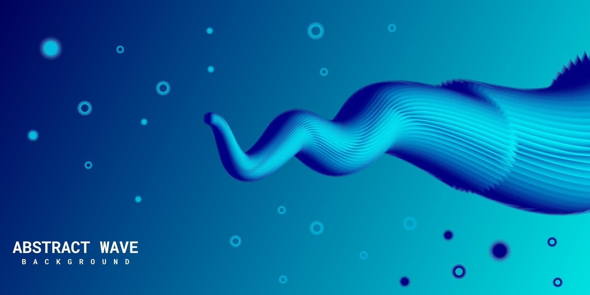 Modern abstract liquid 3d background with blue gradient vector