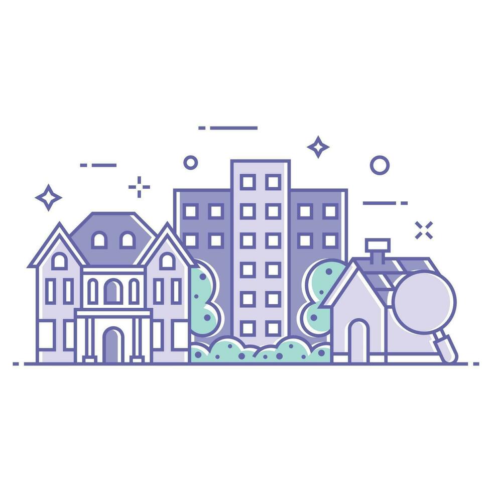 Residential Buildings and Houses Illustration vector