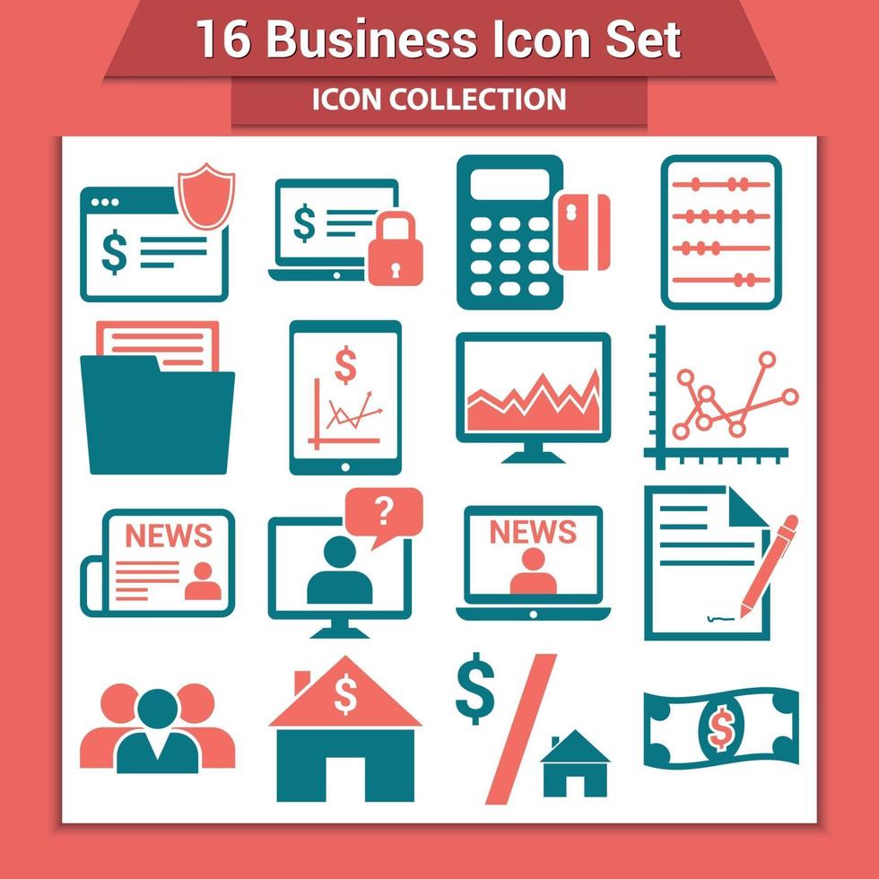 Business icon set vector