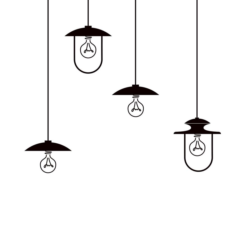 Hanging light bulb design vector