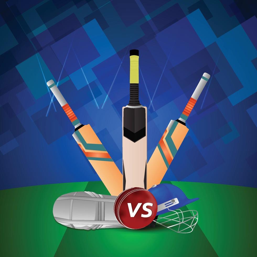 concepto de diseño de partido de torneo de cricket vector