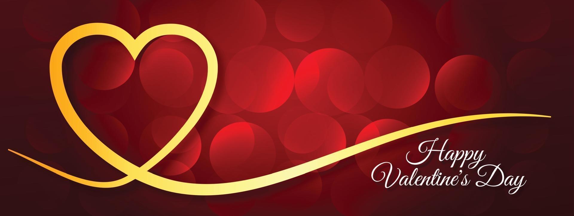 Valentines day with heart banner design vector