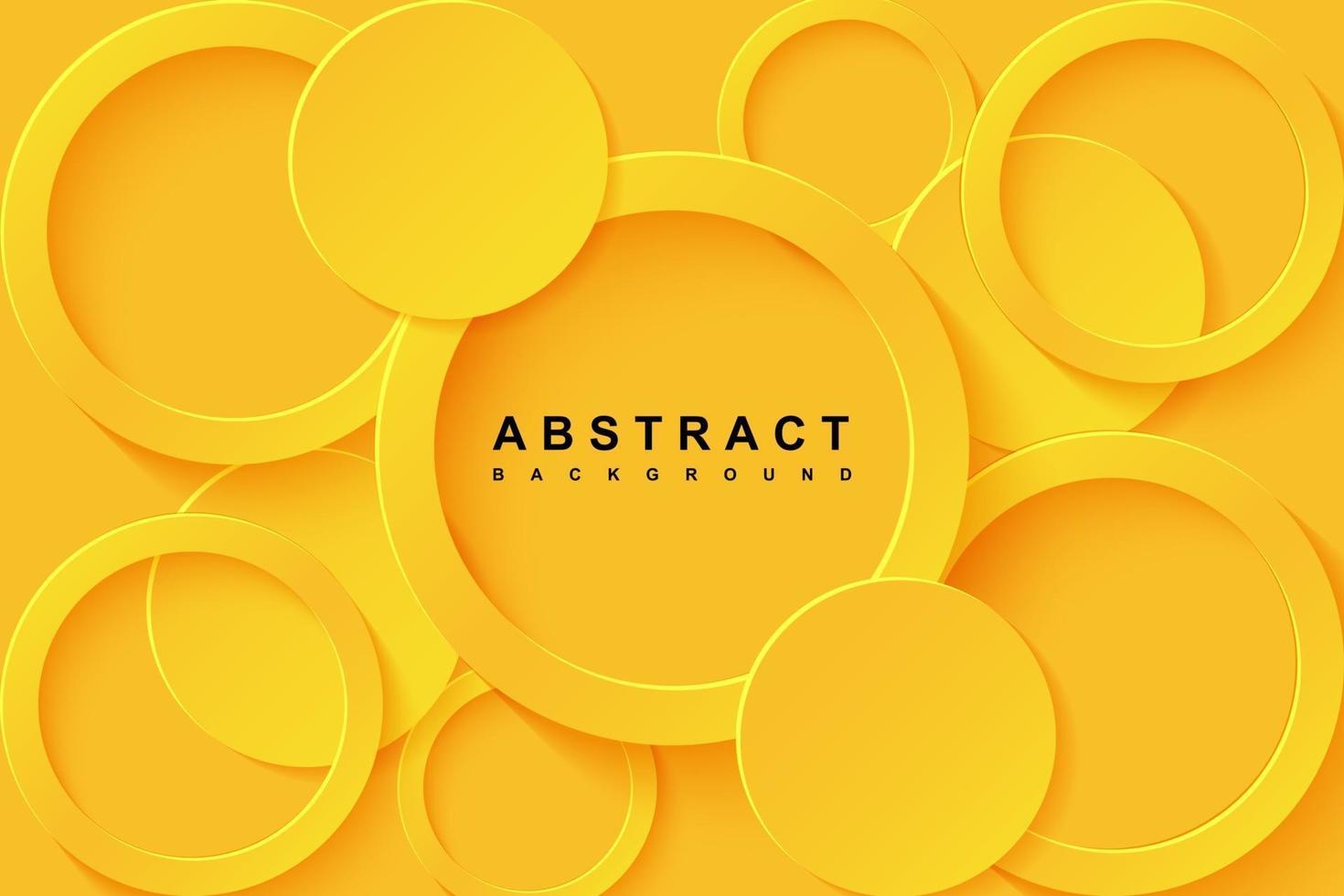 Abstract Background with 3d circle yellow papercut layer vector