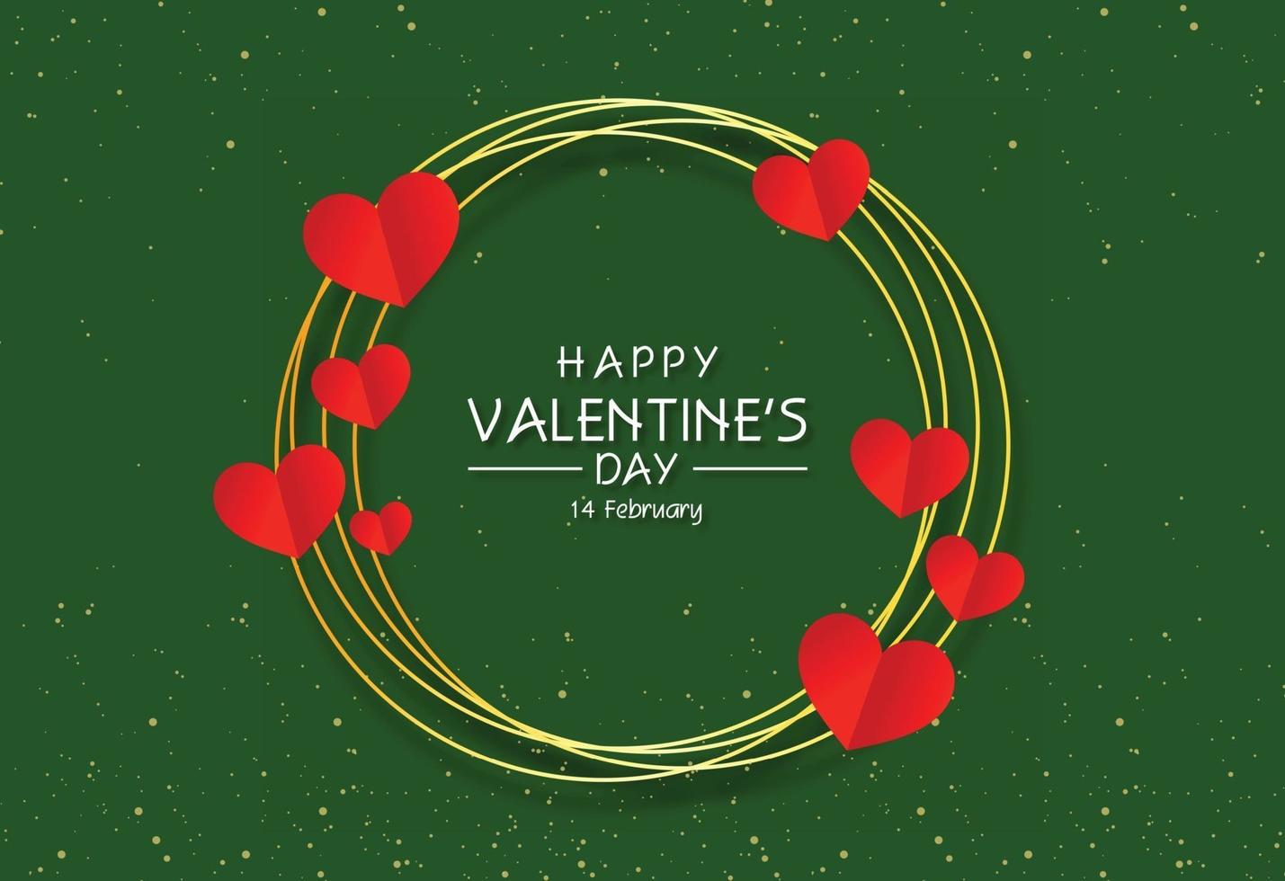 Stylish hearts frame valentine day card design vector