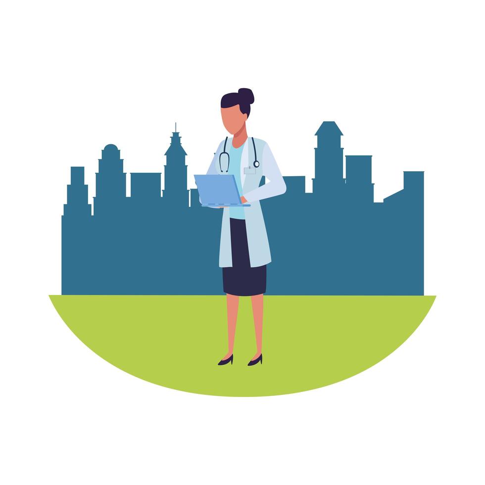 female doctor professional avatar character vector