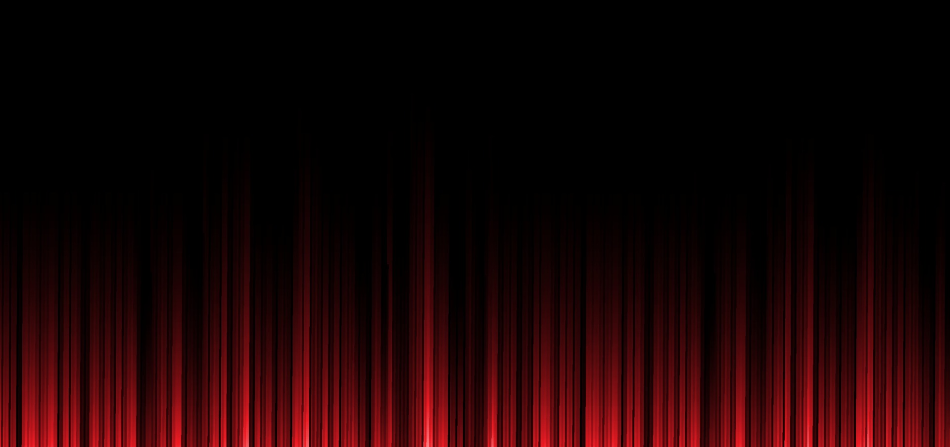 Abstract red stripe vertical lines light on black background