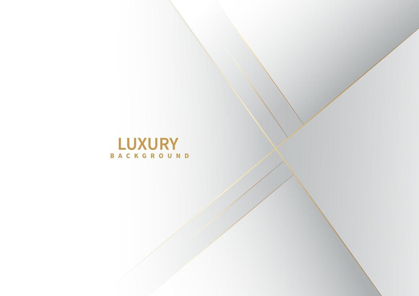 Abstract white and grey triangle background with golden line luxury. vector