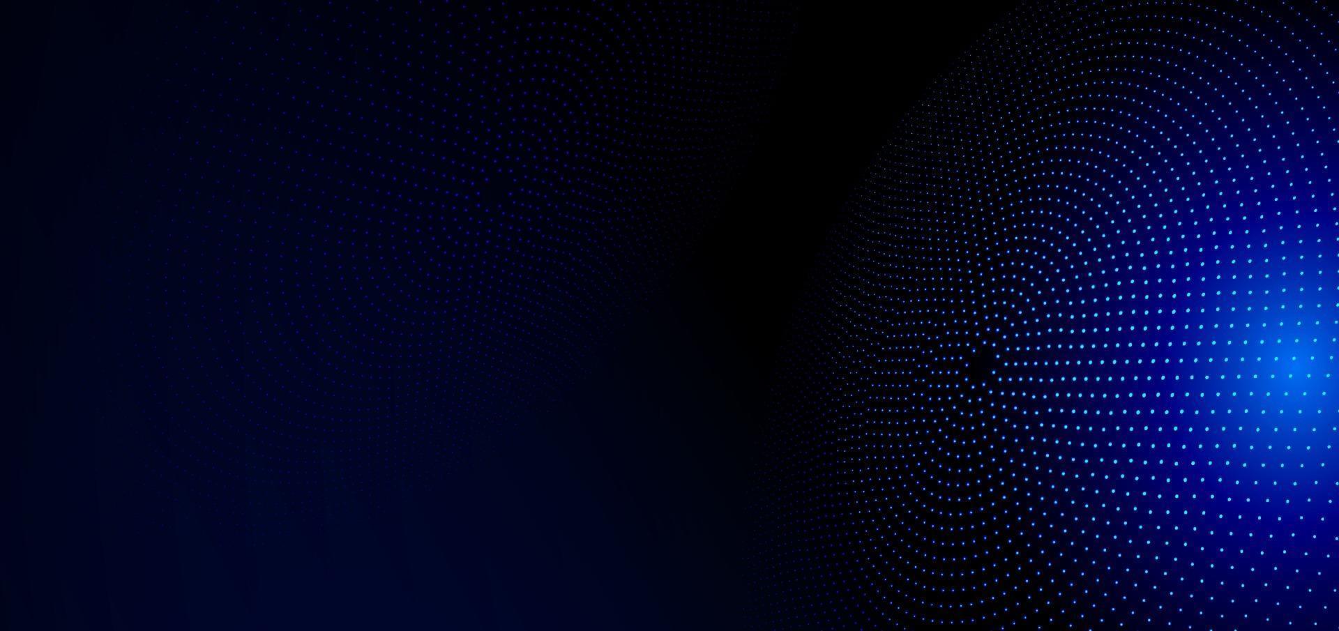 Abstract technology futuristic particle lines on dark blue background with light effect. vector