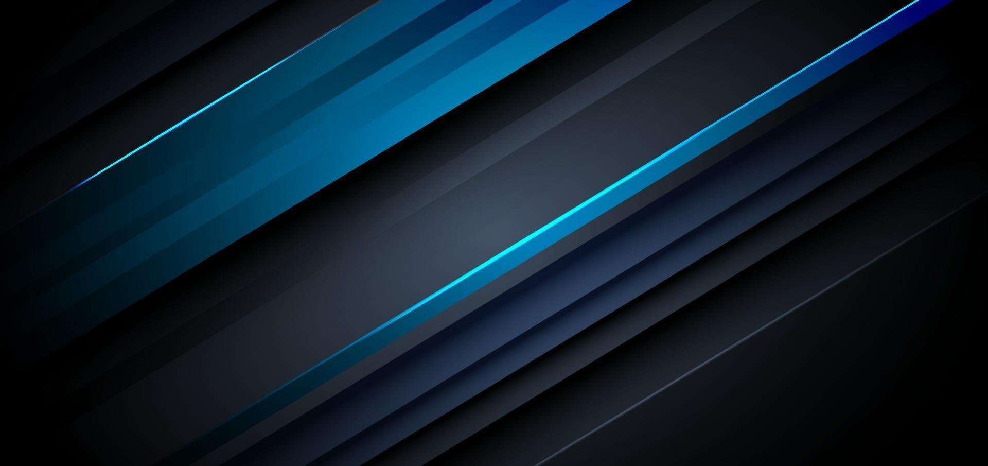 Plantilla de líneas diagonales azul y oscuro capas superpuestas de fondo. vector